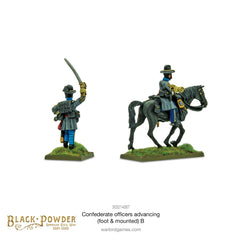 Confederate Officers advancing (foot & mounted) B