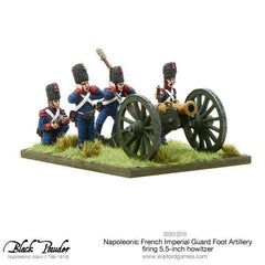 Napoleonic French Imperial Guard Foot Artillery firing howitzer