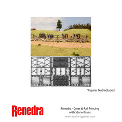 Cross & Rail Fencing with Stone Bases