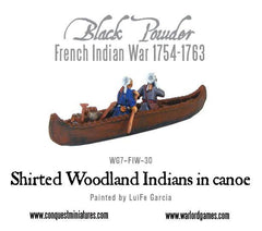Shirted Woodland Indians in canoe