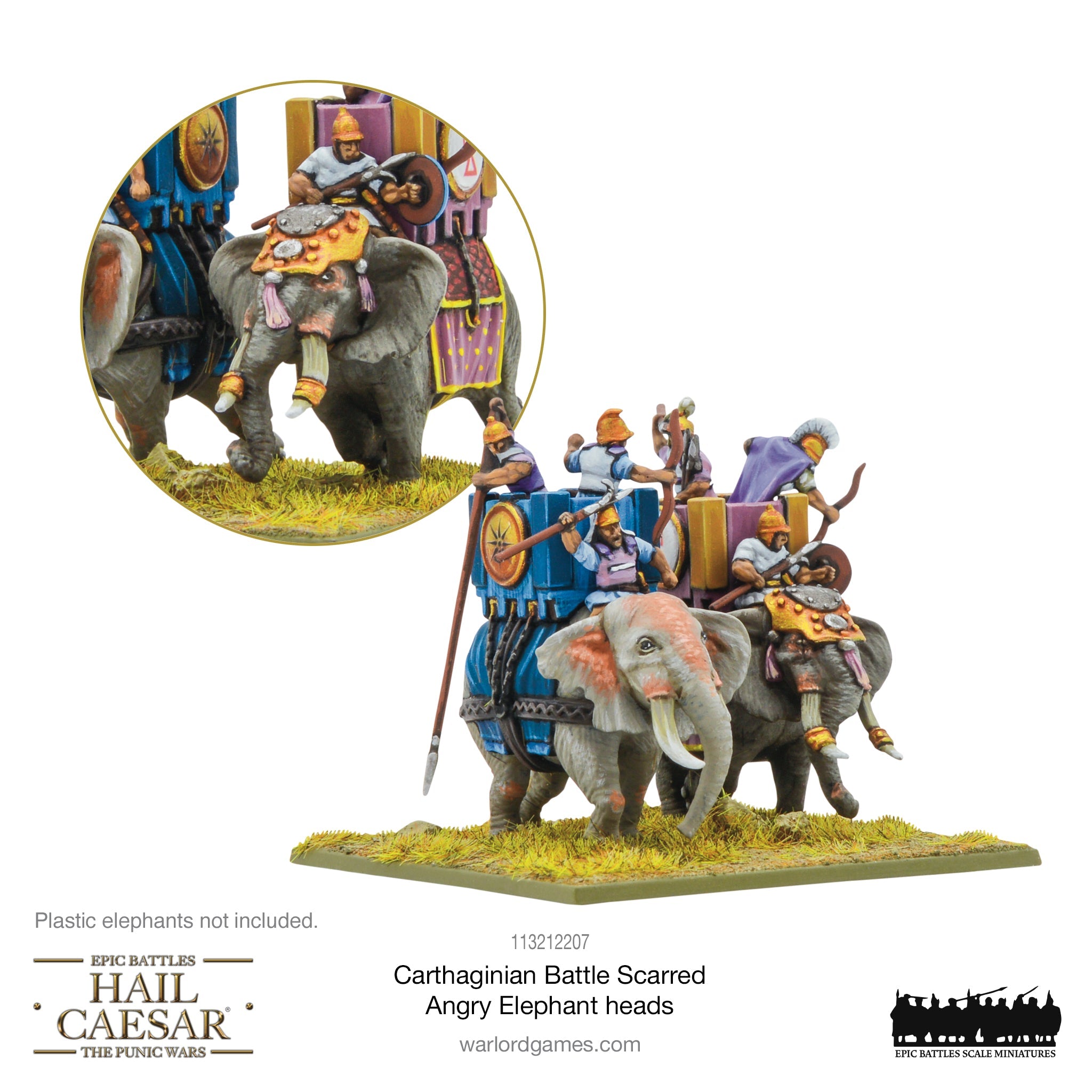 Hail Caesar Epic Battles: Carthaginian Battle Scarred Angry Elephant heads