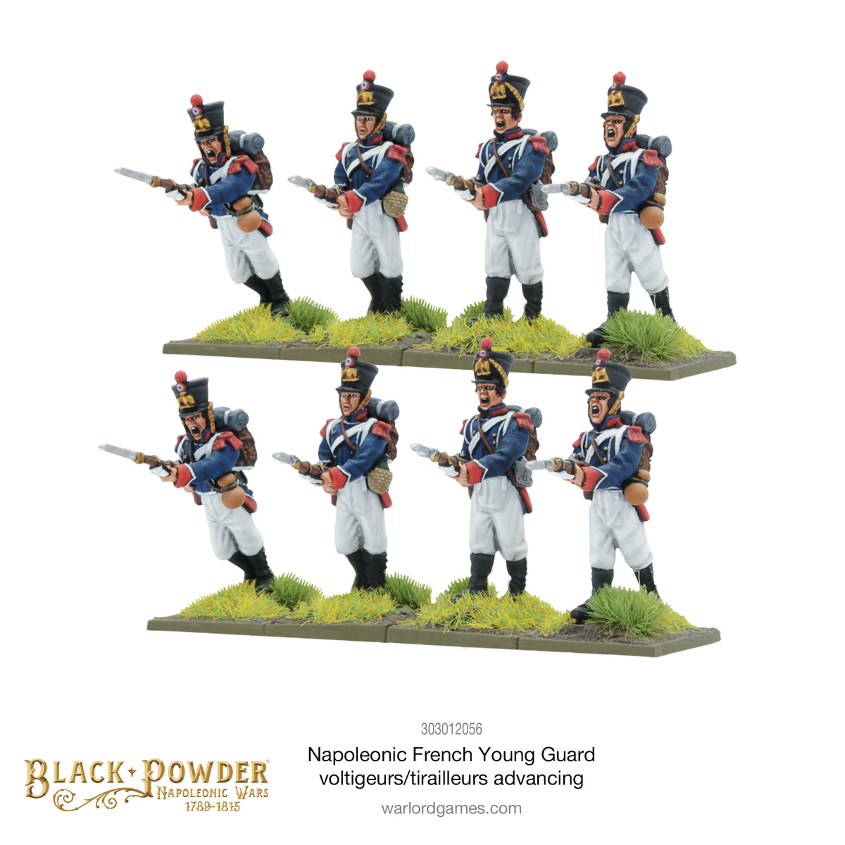 Napoleonic French Young Guard Voltigeurs/Tirailleurs advancing