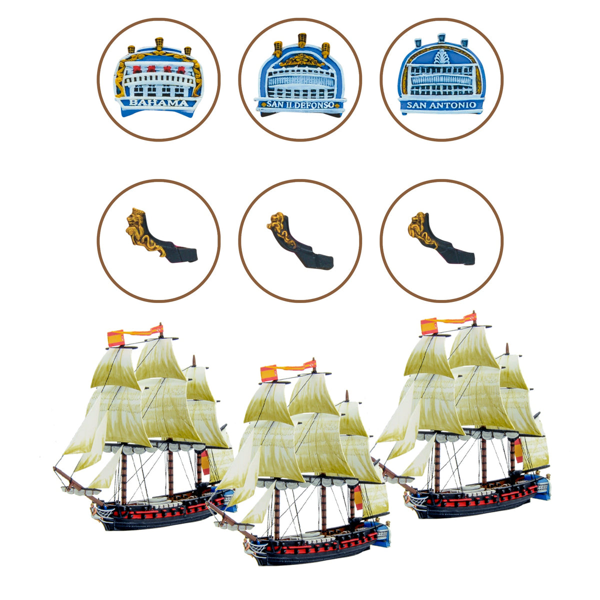 Spanish Vessels of Renown 03 - Frigates with Figure Heads & Back Plates Bundle