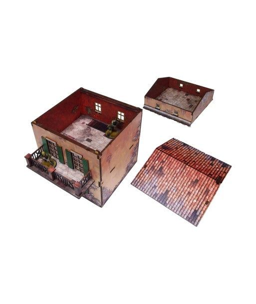 WW2 Italy Balcony House (1) PREPAINTED [28mm/1:56]