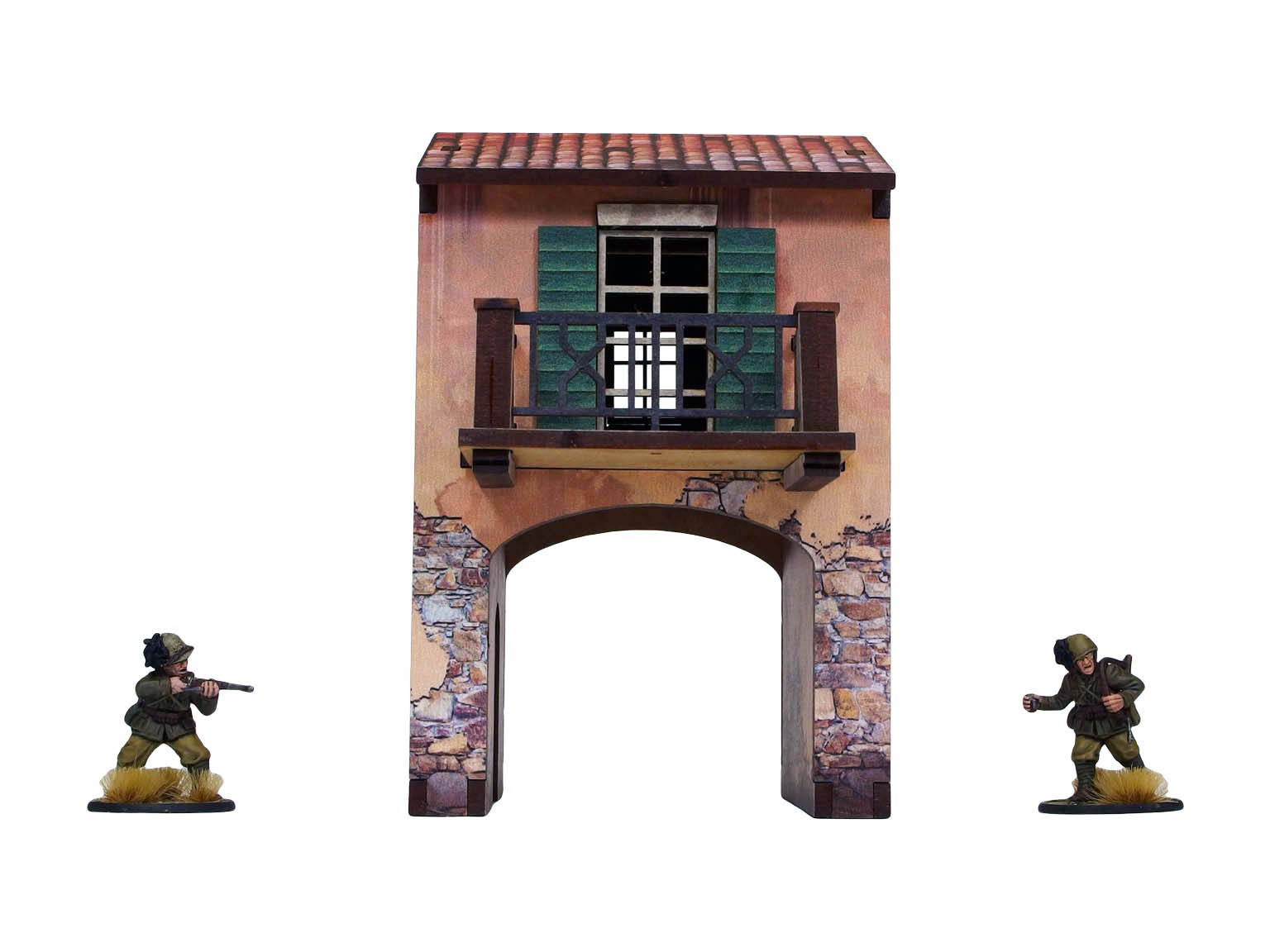 WW2 Italy Gate Balcony (1) PREPAINTED [28mm/1:56]