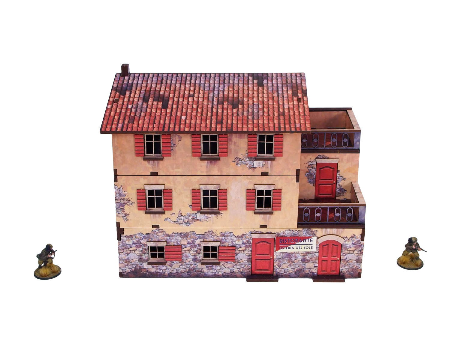 WW2 Italy Large House (1) PREPAINTED [28mm/1:56]