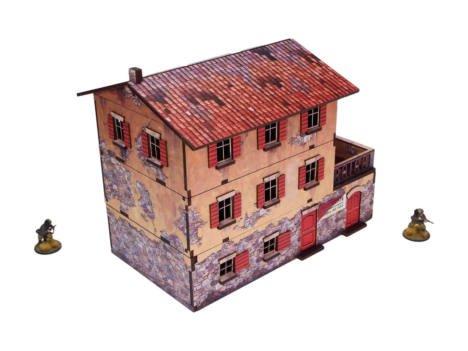 WW2 Italy Large House (1) PREPAINTED [28mm/1:56]
