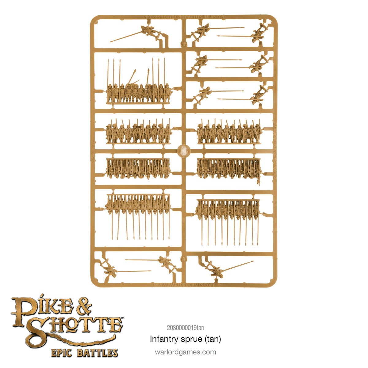 Pike & Shotte Epic Battles infantry sprue (tan)