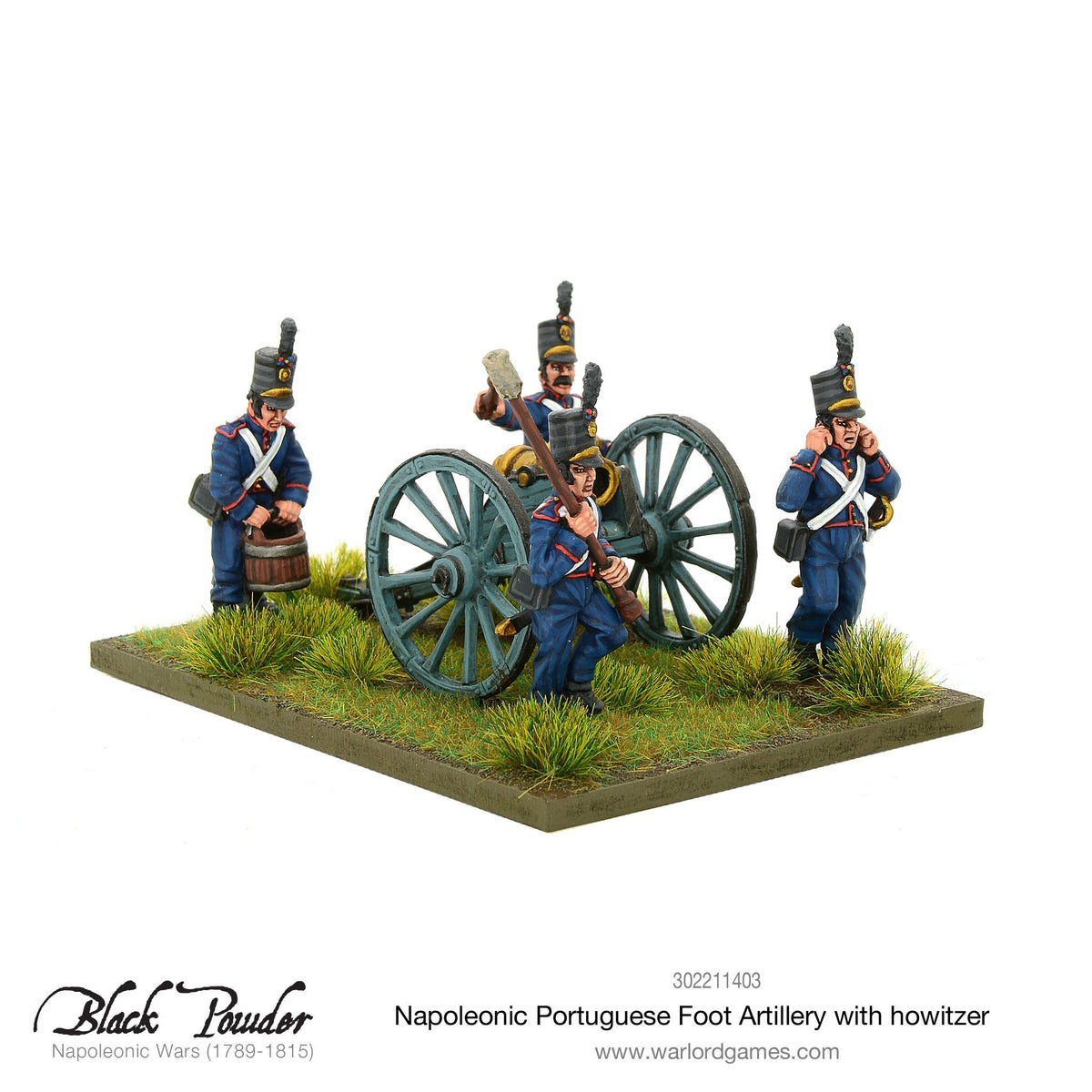 Napoleonic Portuguese Foot Artillery with howitzer