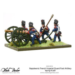 Napoleonic French Imperial Guard Foot Artillery laying 6-pdr