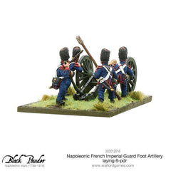 Napoleonic French Imperial Guard Foot Artillery laying 6-pdr