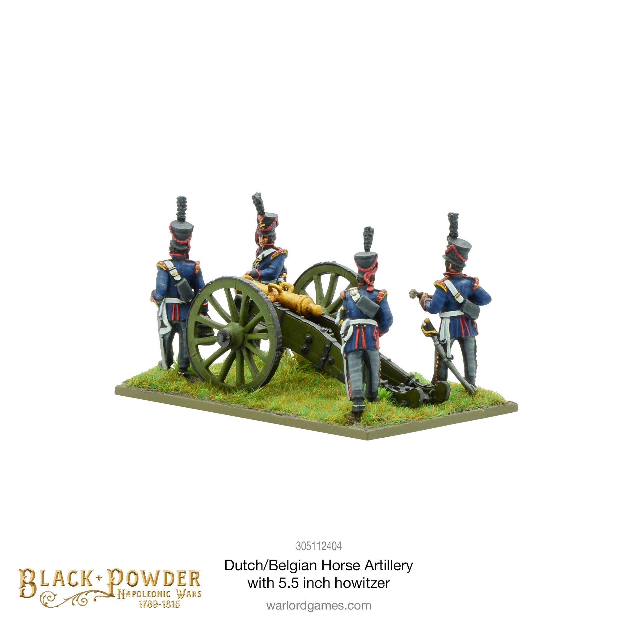 Napoleonic Dutch-Belgian Horse Artillery with 5.5-inch howitzer