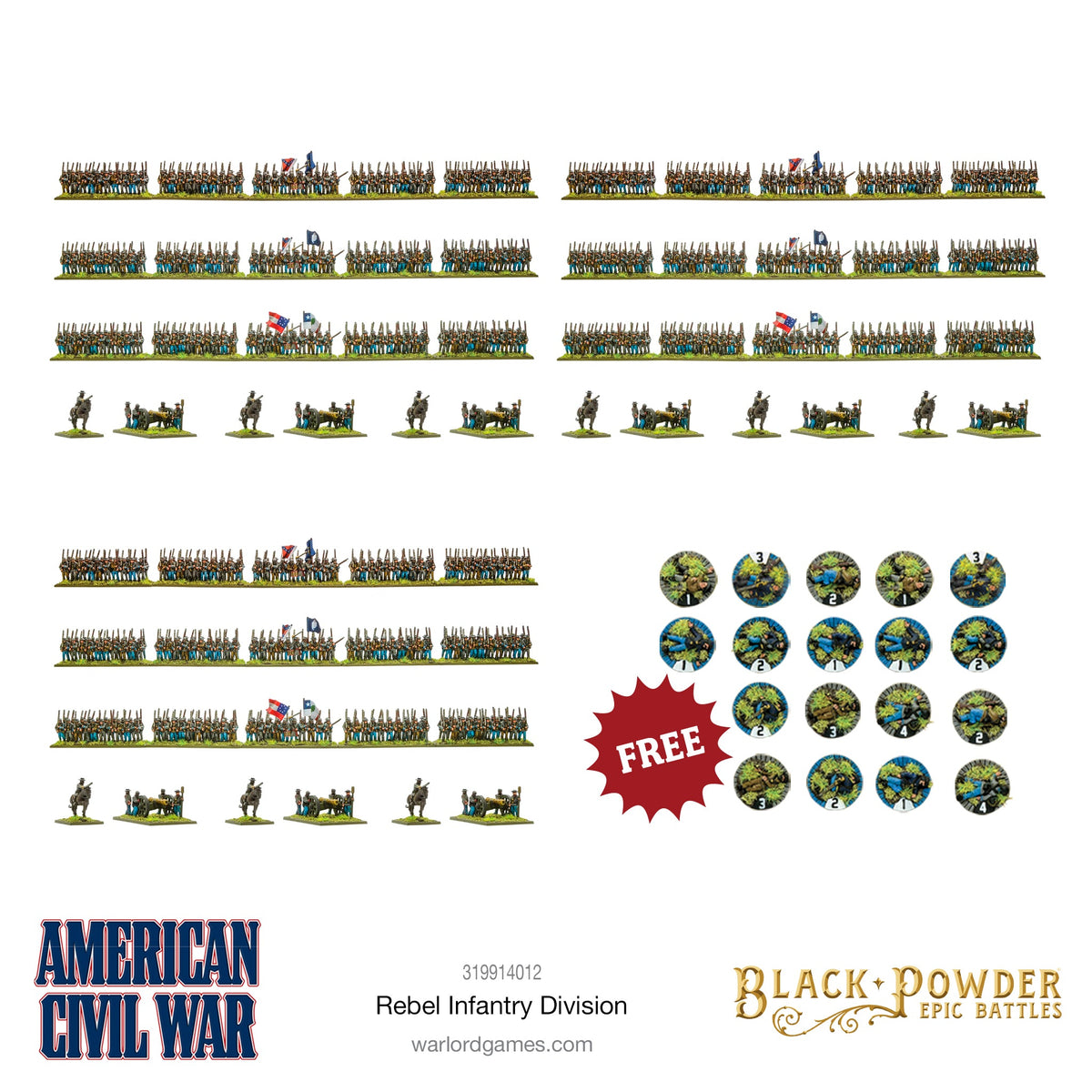 Black Powder Epic Battles - American Civil War Rebel Infantry Division