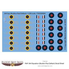 264 Sqn (Boulton Paul Defiant) decal sheet