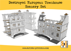 Destroyed European Townhouse Scenery Set