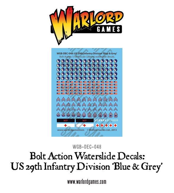 US 29th Infantry Division 'Blue & Grey' decal sheet